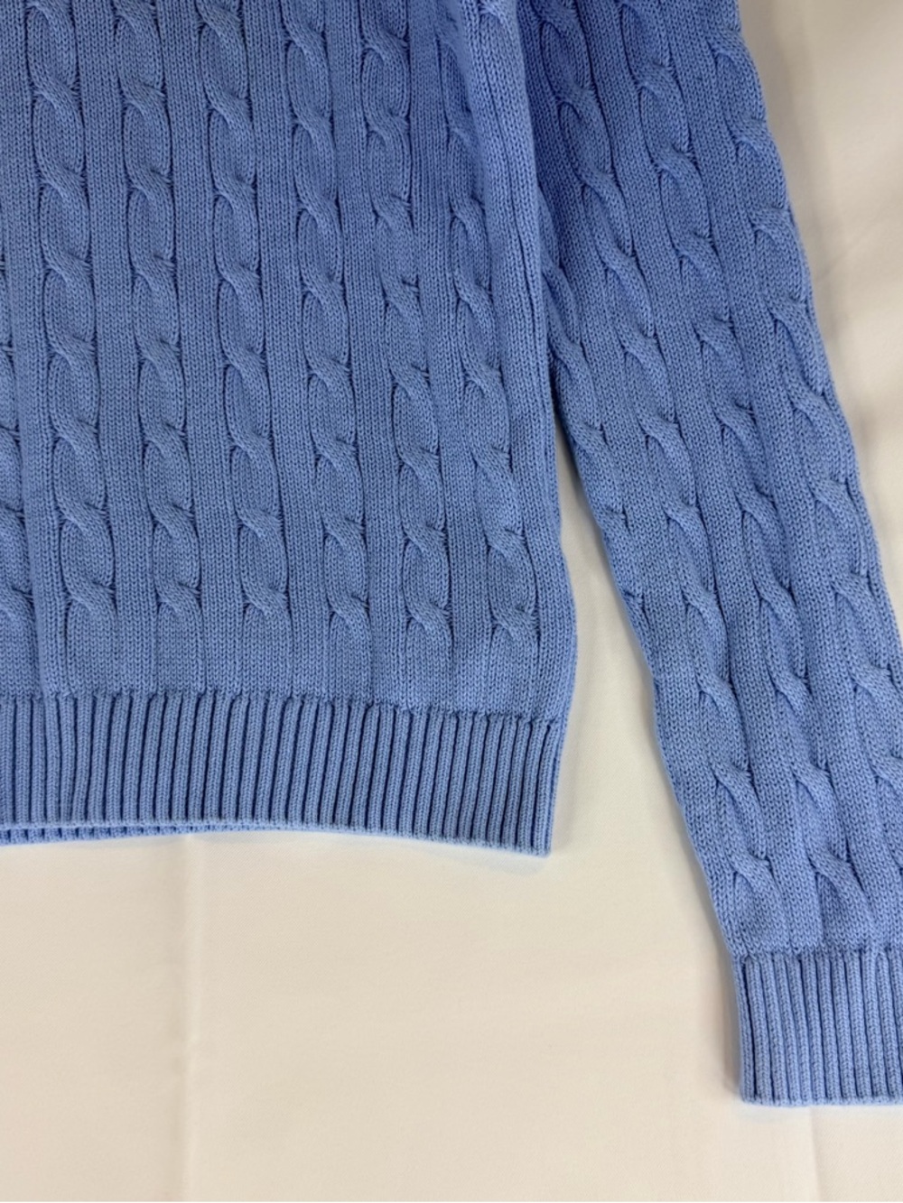 BROOKS BROTHERS Women’s Size L Sweater 346 Crewneck Cable Knit Blue Classic - Picture 3 of 15